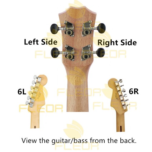 Set 2x2 Black Bass Tuning Pegs Tuners closed Machine Head 2L2R para graves de 4 cuerdas - Imagen 7 de 7