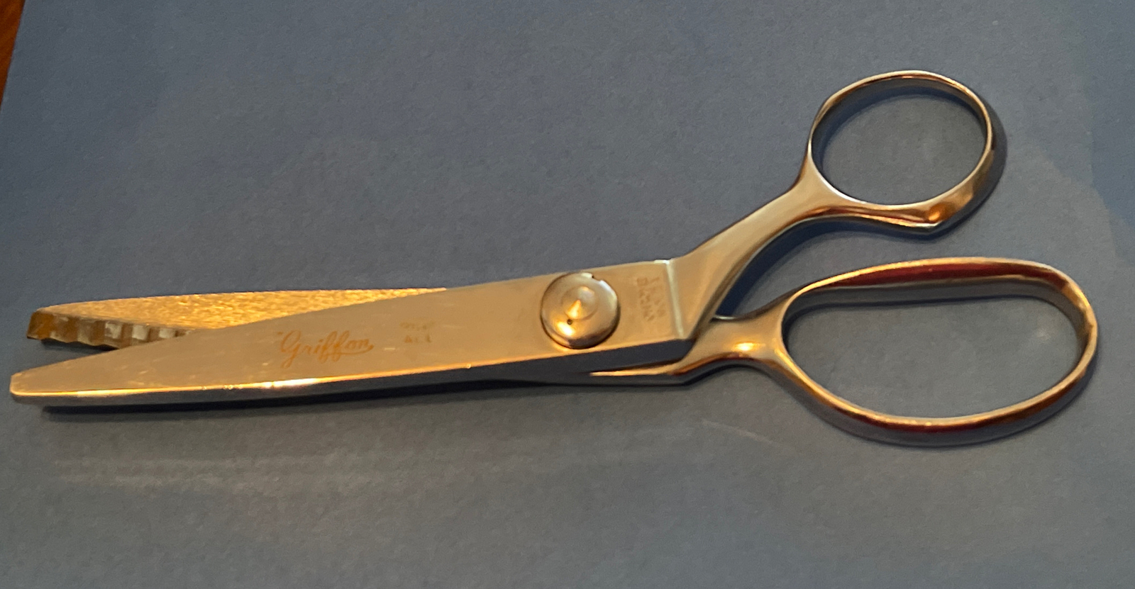 Vintage Griffon “Pink All” Pinking Shears 8” Chrome No. 2A Japan Great