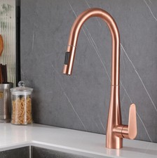 Brushed Rose Gold Pull Out Sprayer SUS304 Kitchen Tap Sink Mixer Faucet Luxury