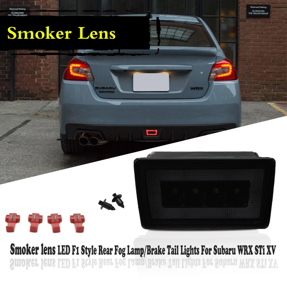 Tercera luz de freno trasera antiniebla LED ahumada estilo F1 reversa para Subaru WRX STI X Foto 4 de 4