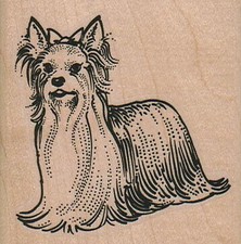 Yorkie 2 1/2 x 2 1/2" Rubber Stamp, Dog Stamp, Yorkie Stamp