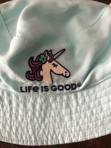 NWT Life Is Good Infant Size 6-12M Blue Bucket Hat Unicorn - Picture 2 of 5