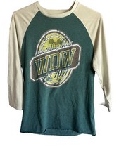 Vintage Walt Disney World WDW Green Baseball Style 3/4 Sleeve T-Shirt Size Small
