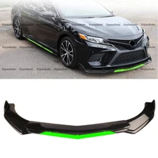 Gloss Black Green Universal Front Bumper Lip Spoiler Splitter For Toyota Camry