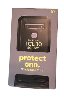 Protect Onn Protective Grip Rugged Phone Case For Alcatel TCL 10 5G UW Black
