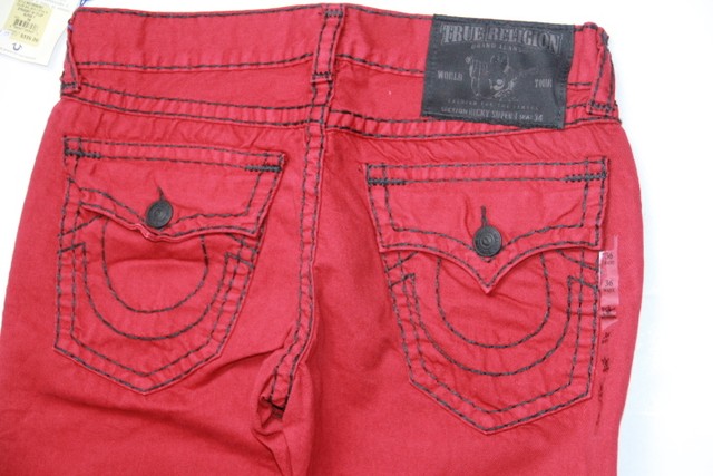 all red true religion jeans