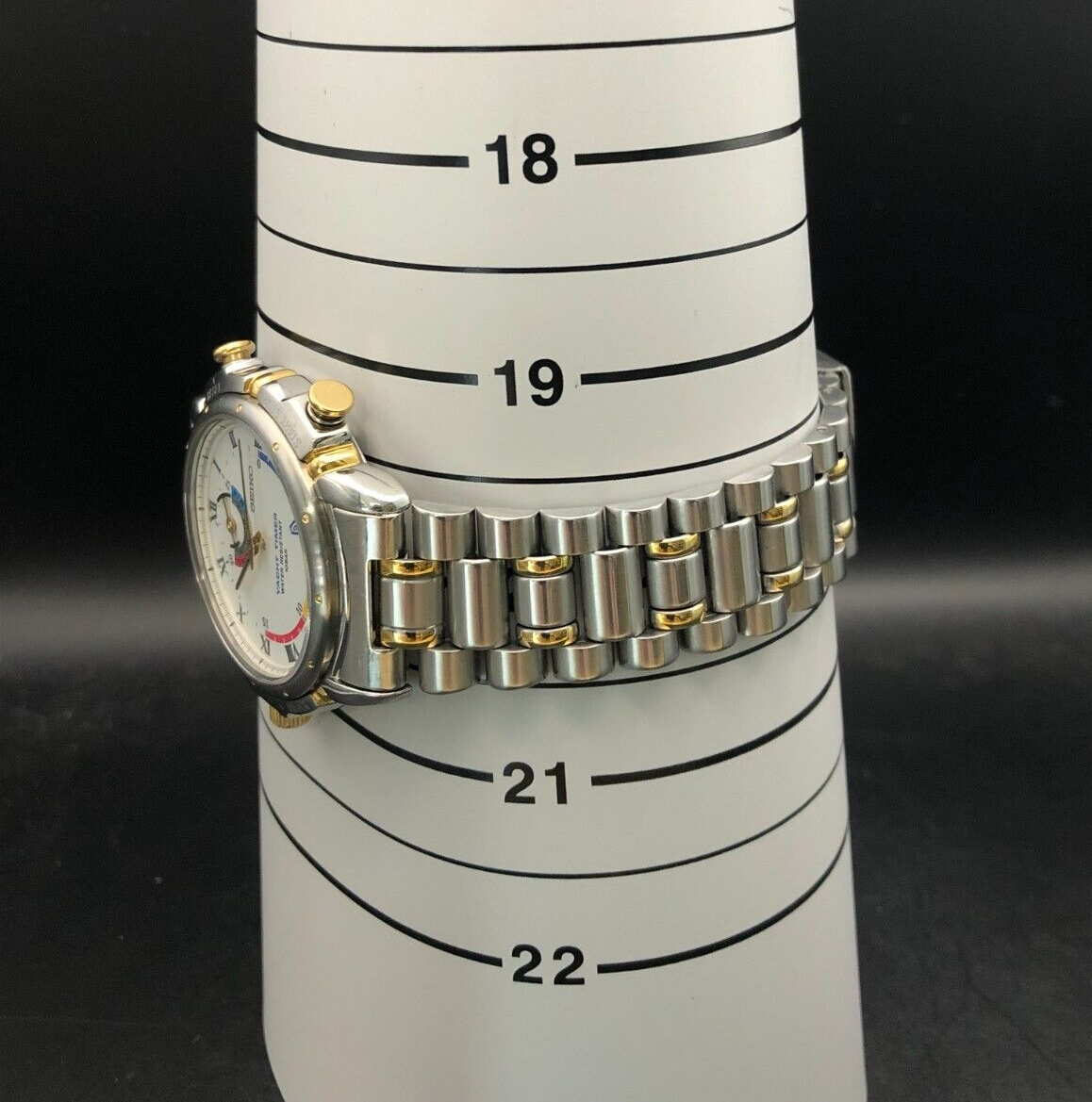 SEIKO WATCH YACHT TIMAR 8M37-7000 QUARTZ SILVER STAINLESS STEEL W