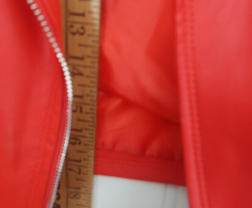 Faux Leather Jacket Red Women's Medium Express - Picture 14 of 15