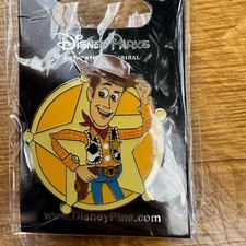 Disney Parks Toy Story Woody Sheriff Pin Cowboy Large Sheriff Badge Pixar STAR