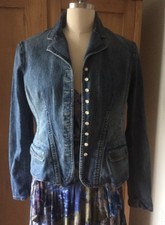 Denim Blazer By Ralph Lauren Jeans Co. Logo Buttons Size Medium Cotton
