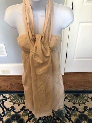 Club Monaco Size 0, Peach Halter Neck Short Dress, 2 Pockets, Cotton | eBay