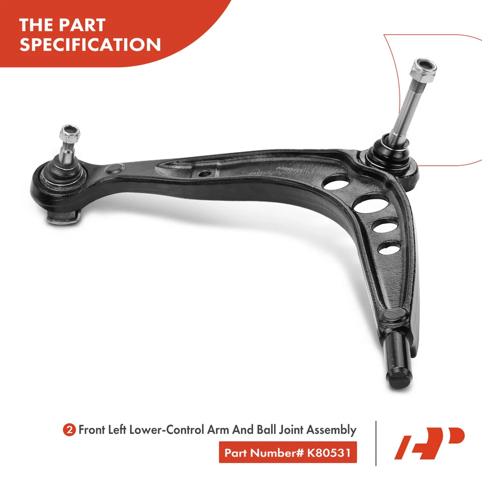 4x braços de controle com juntas esféricas e haste de amarração para BMW 318i 318is 320i 323i 323is 325i - Imagem 3 de 4