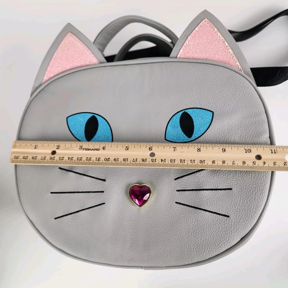 Betsey Johnson Cat Face Insulated Lunch Bag Crossbody Kitty Mouse Zipper - Image 3 of 4