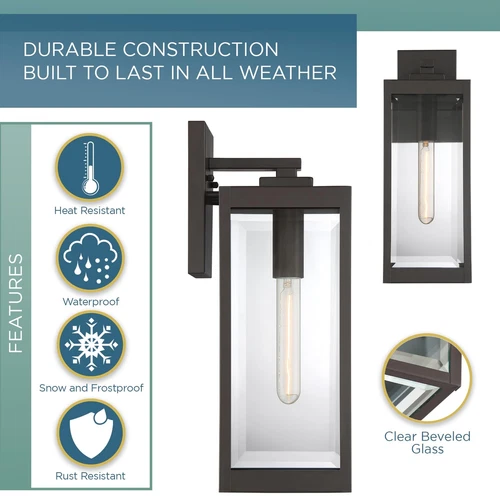 Quoizel Westover Modern Wall Sconce, 17 Inch Western Bronze 1-Light Outdoor - Picture 2 of 9