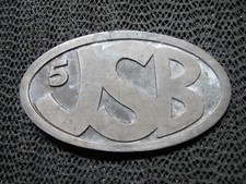 JSB 5 INITIAL BELT BUCKLE VINTAGE VERY RARE 1980s USA AMMO PELLETS AUTO 