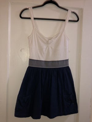 abercrombie blue and white striped dress