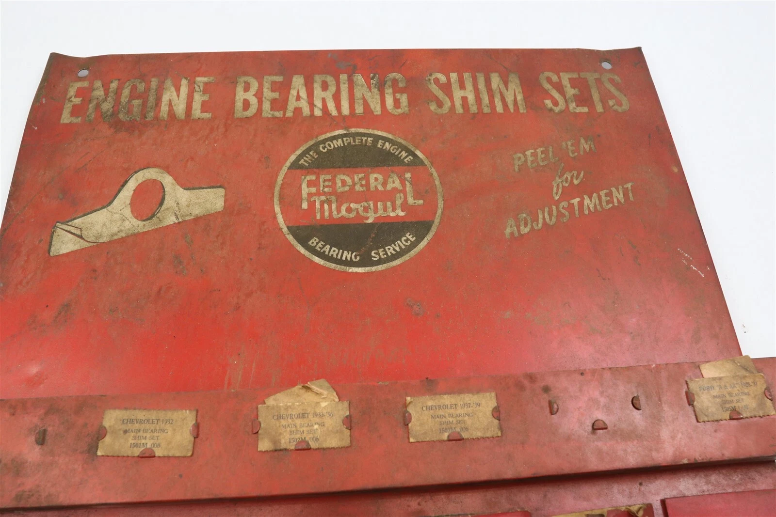 1920S-1950S VINTAGE FEDERAL-MOGUL ENGINE BEARNG SHIM DISPLAY CABINET & NOS PARTS - Picture 2 of 9