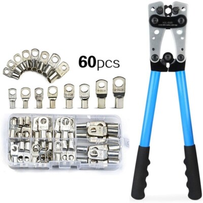 60X Assortment Car Auto Copper Ring Terminal Wire Crimp Connectors Cable Battery