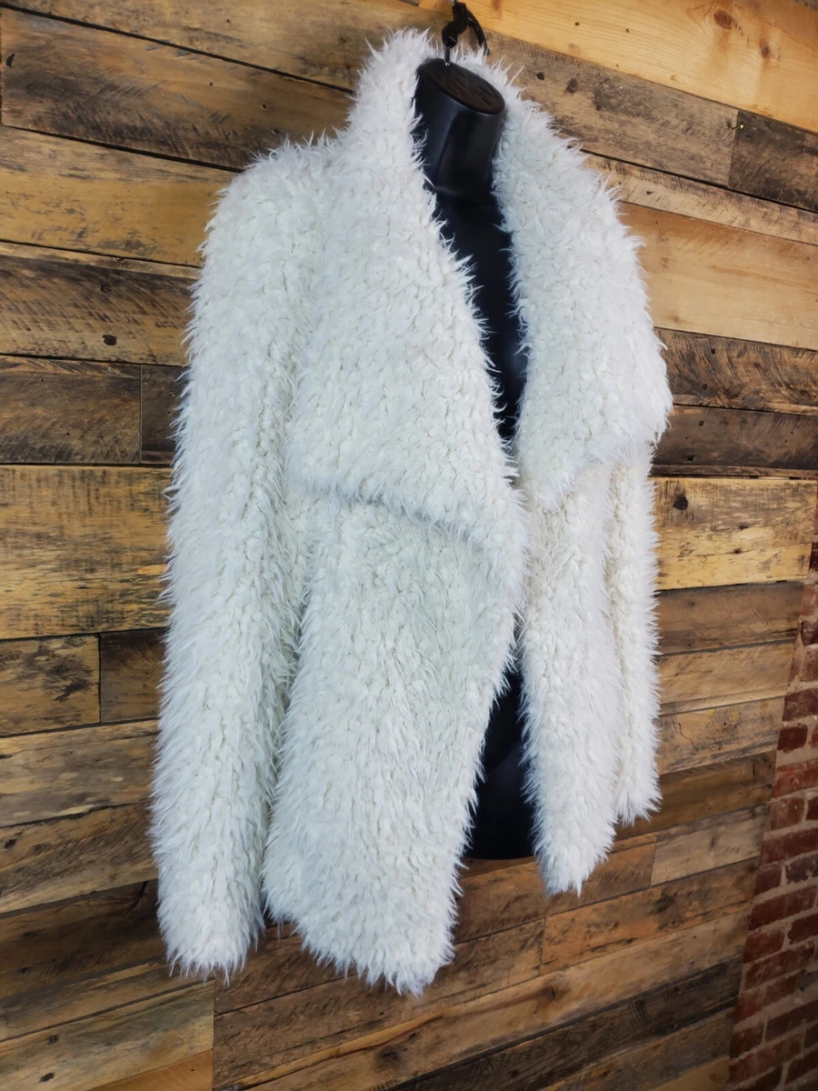 White faux fur cardigan cheap