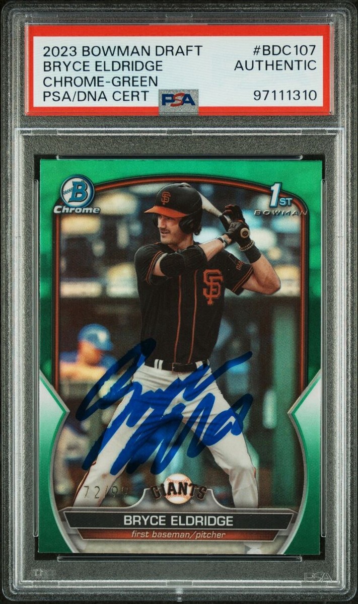 Bryce Eldridge 2023 Bowman Chrome AUTO /99 GREEN REFRACTOR PSA
