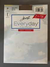 NEW Hanes Day Sheer Control Top Pantyhose Hose Sandalfoot Style: 00L81 Size EF