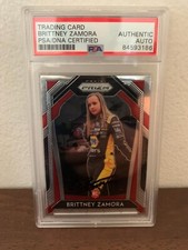 2020 PANINI PRIZM RACING BRITNEY ZAMORA ROOKIE CARD SIGNED NAPA PSA
