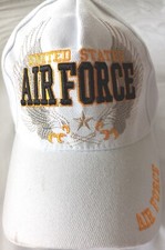 US Air Force Wings Logo Trucker Hat design in USA White Adjustable Cap StrapBack
