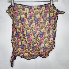 Vintage VTG Echo 100 Silk Floral Print Chiffon Sheer Square Scarf 20" x 20"