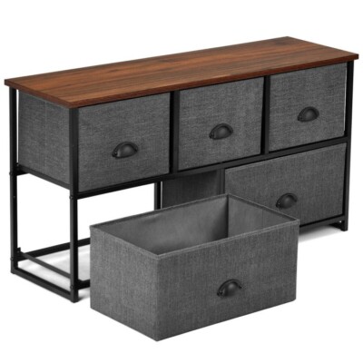 5 Cube Dresser Storage Tower Clothes Chest Drawers Bins Closet Bedroom  Organizer | eBay