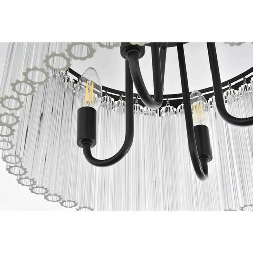 Flush Mount Chandelier Ceiling Light Fixture Black Quality Foyer Dining Room 16" - Picture 7 of 9