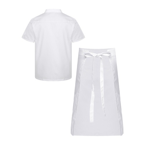 Herren Uniformen Küche Jacke Kulinarik Mantel Kantine Hemd Bäcker mit Schürzen Set - Bild 20 von 56