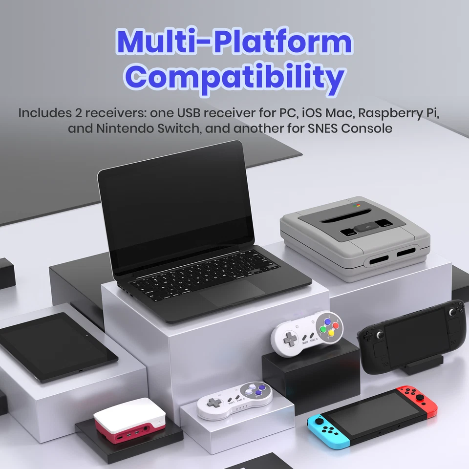 2PCS Wireless 2.4G SNES Controller For Super NES Switch Online/ Switch 2 PC SNES - Image 4 of 4