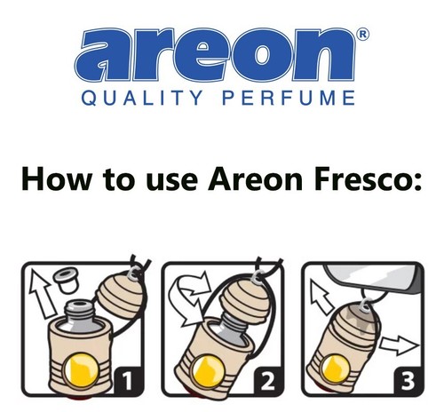 3 x Areon Fresco Vaniglia Bolla Deodorante Profumo Auto Casa Ufficio - Foto 9 di 9