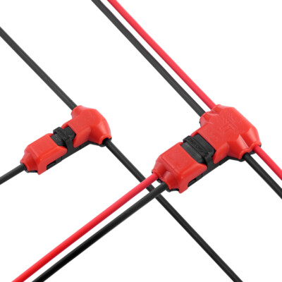 20Pcs 18-22AWG Terminals Quick 1/2 pin Wire I T-Tap Lock Gauge Connector