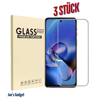 3x Panzerfolie für Motorola Moto G04 G13 G23 G41 G55 G56 G74  Premium 9H Glass