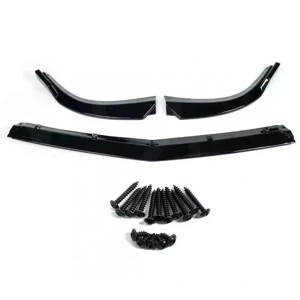 Kit de labios de parachoques delantero negro brillante para Mercedes Benz Clase C W204 Sport 2008-2014 Foto 3 de 4