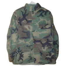 US Military Woodland Camo UNIFORM BDU COAT SHIRT TOP Size Small/Reg. Used NICE
