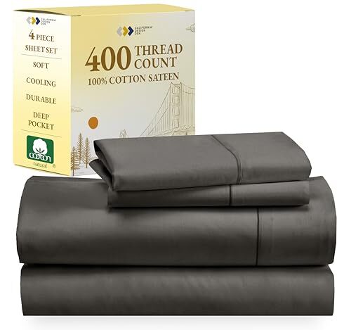 100% Cotton Sheets Set, Softest Queen Sheet Set, Cooling Sheets for Queen Siz...