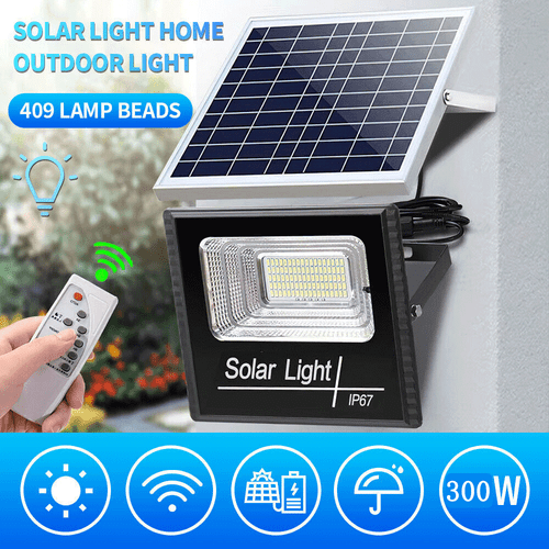 300W Outdoor Solar Flood Light 409 LED Motion Sensor Wall Garden Lamp Waterproof - Picture 2 of 13