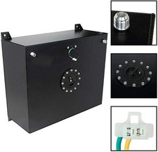 15 Gallon Aluminum Street Racing Drift Fuel Cell Gas Tank W Level Sender Black