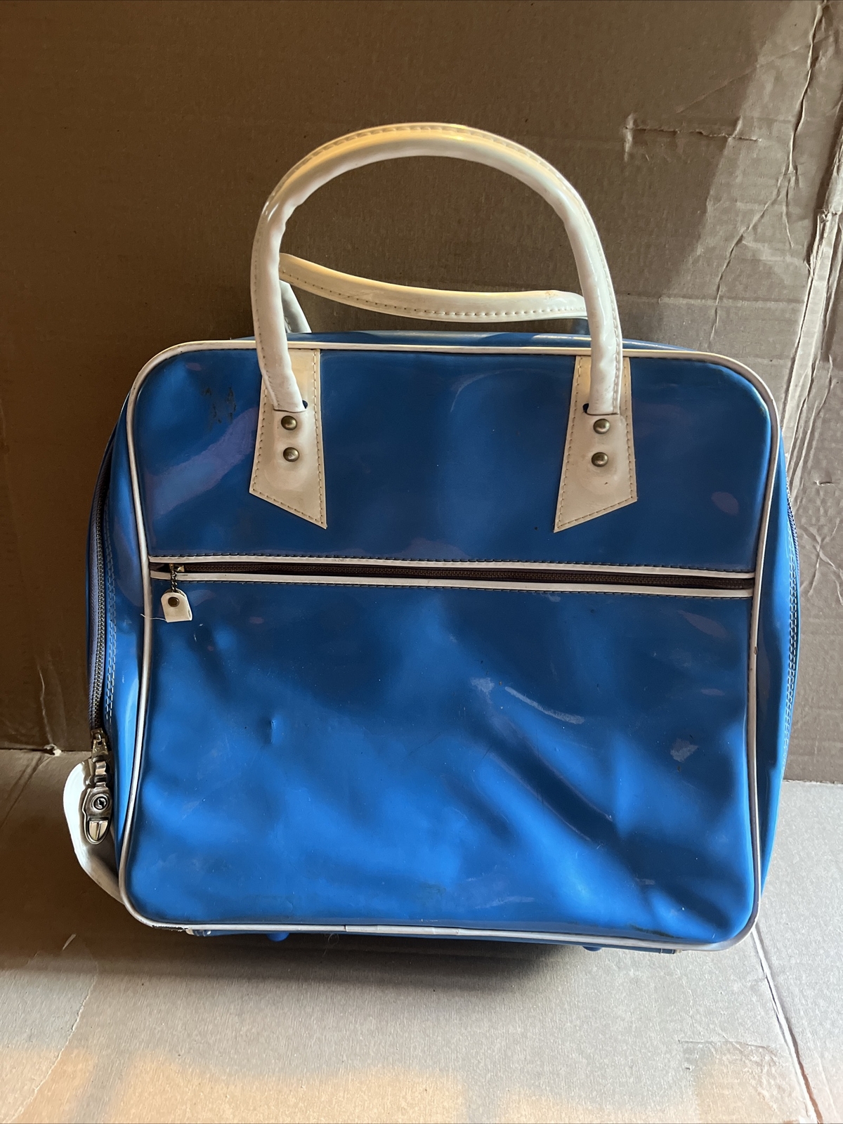 50's/60's Vinyl Brown Box Shoulder Bag main image 1