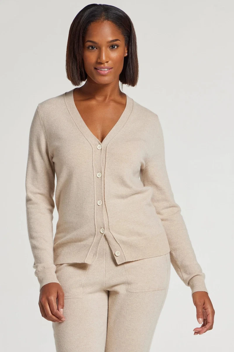 Ladies oatmeal shop cardigan