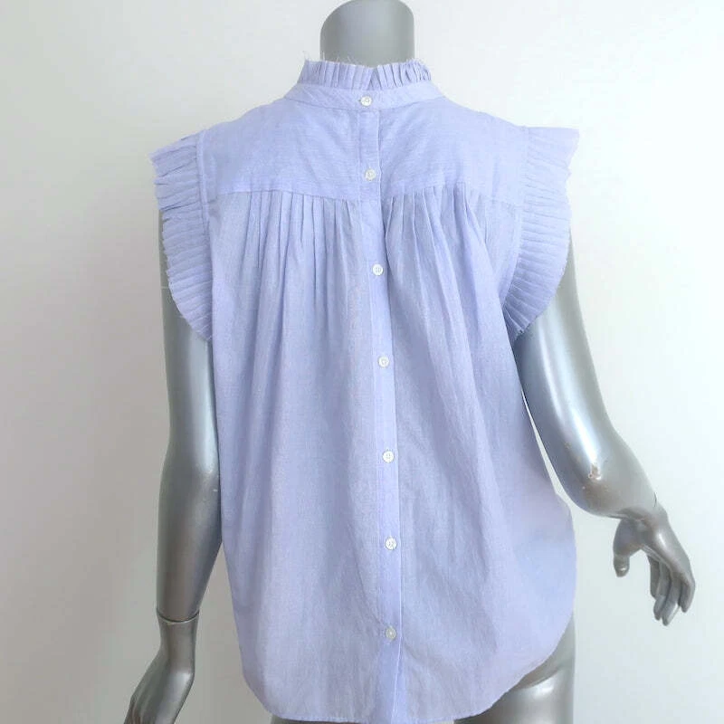 ОПРАВА Raw края оборки верхний светло-синий в тонкую полоску хлопок размер средний - Изображение 4 из 4