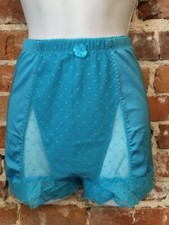 Rhonda Shear Caribbean Blue Mesh Dot Pin-Up Retro High Waist Panties New