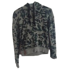 Ampersand Avenue Women's Hoodie Sweatshirt Small Green Camo Pullover Hooded