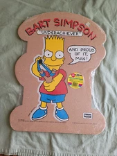 The Simpsons Bart 1990 Cork Board NIP Underachiever & Proud Of It 21.5" Tall