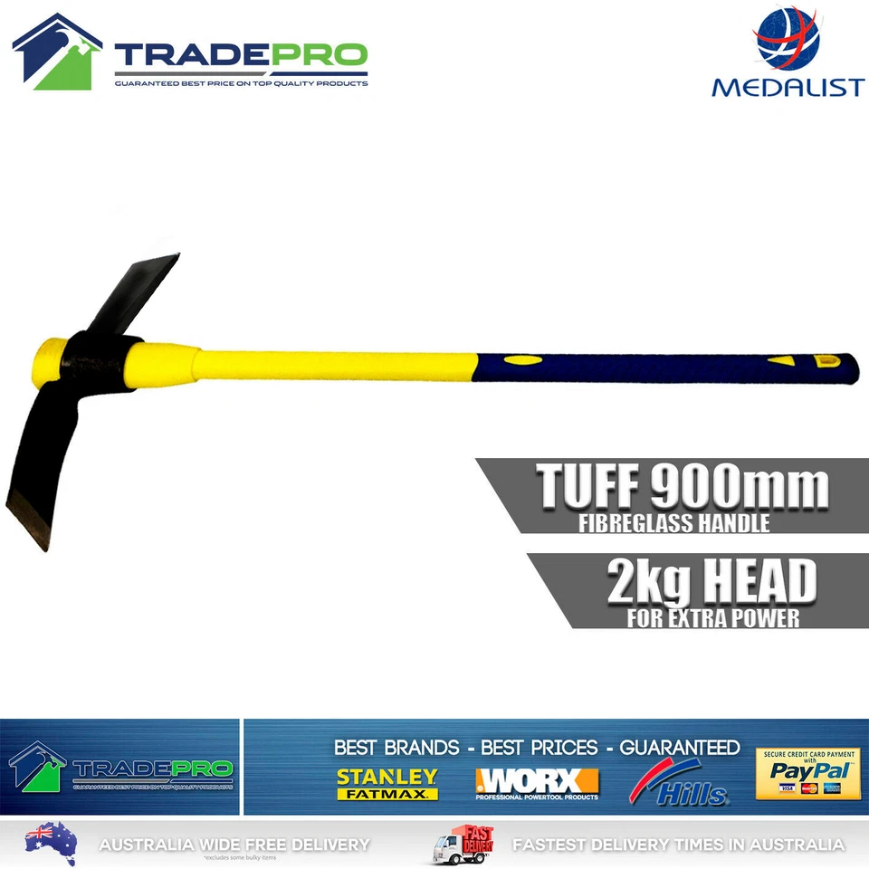 Mattock Medalist® 2kg Fiberglass Handle Garden Cutter Hoe End Trench Digging Med