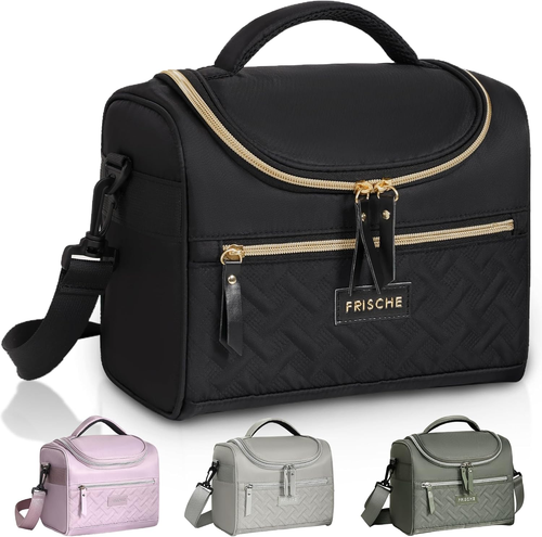 Large Reusable Insulated Lunch Bag, 8.5L Soft Cooler with Adjustable Strap