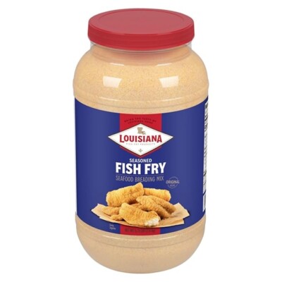 Louisiana Fish Fry Seasoned Crispy Seafood Breading Mix 5.75 lbs Gallon