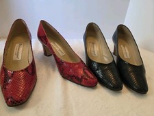 2 Pr Vntg. Etienne Aigner Patent Leather Crocodile Taylor Shoes Heels Size 7.5M